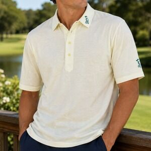 Vintage Kookaburra Active Sportswear Men's Small Cricket Polo Shirt Cream Logo